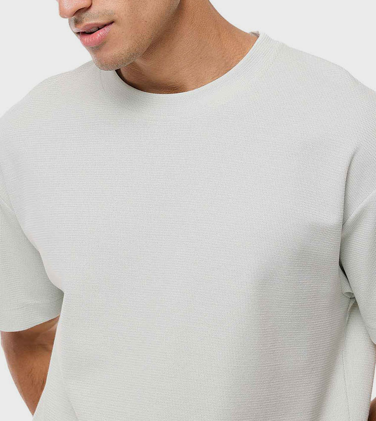 Solid T-Shirt with Crew Neck and Short Sleeves
