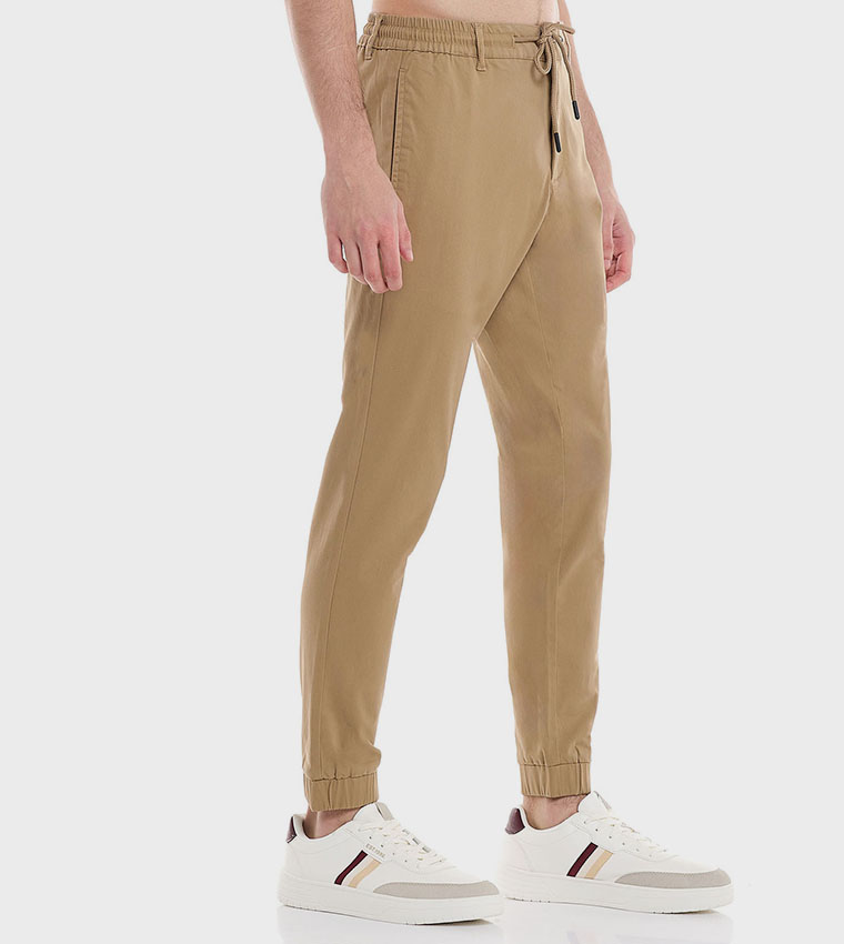 Solid Jogger Pants with Drawstring Waist