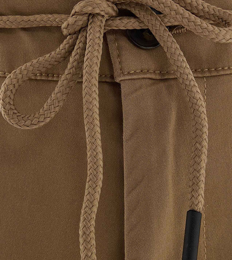 Solid Jogger Pants with Drawstring Waist