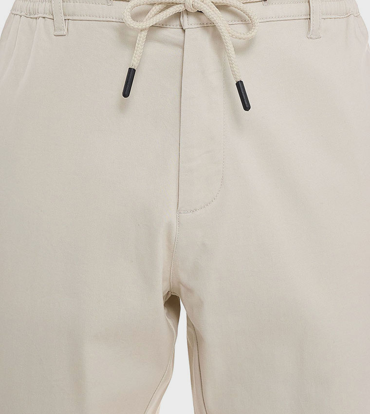 Solid Jogger Pants with Drawstring Waist