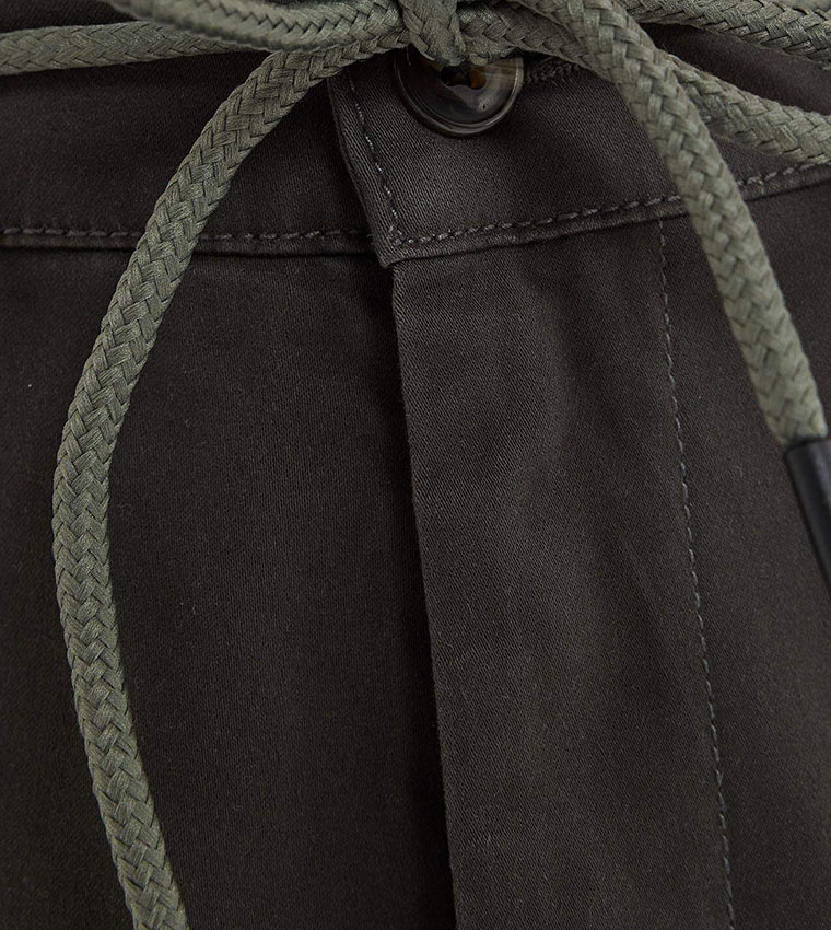 Solid Jogger Pants with Drawstring Waist
