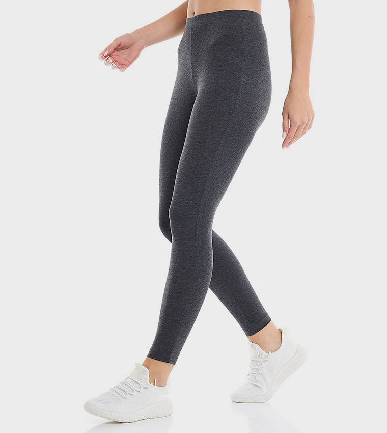 Solid Leggings with Elastic Waist