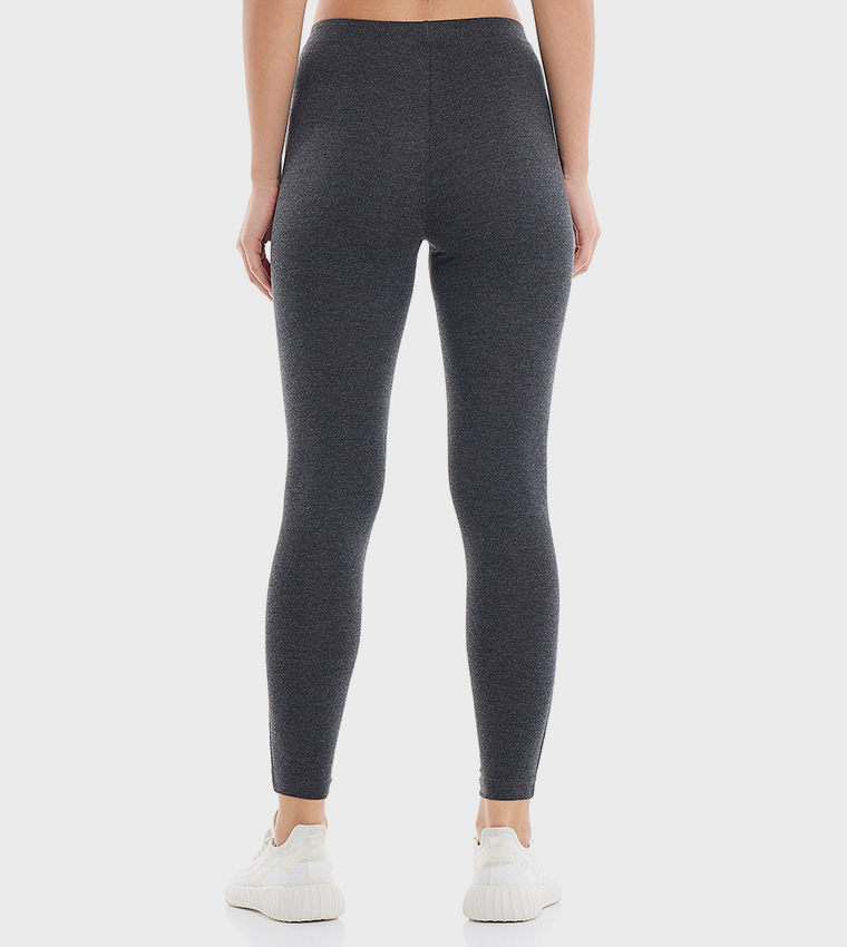 Solid Leggings with Elastic Waist