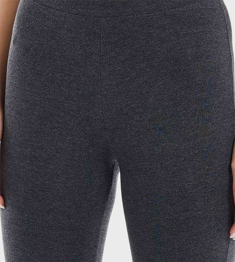 Solid Leggings with Elastic Waist