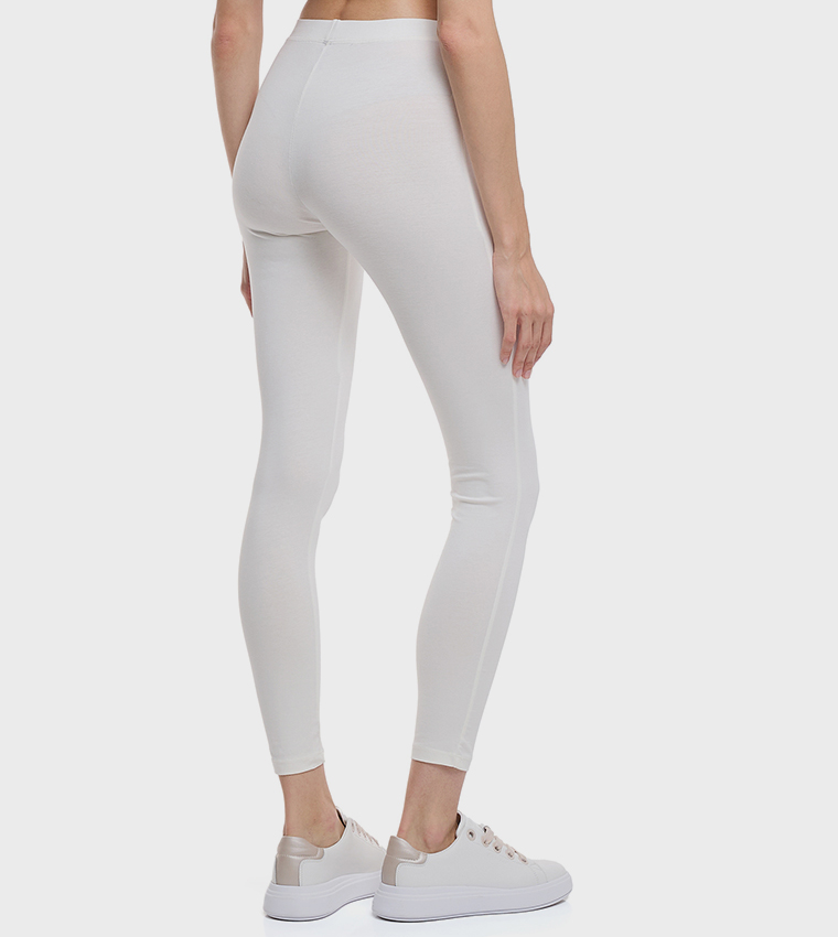 Solid Leggings with Elastic Waist