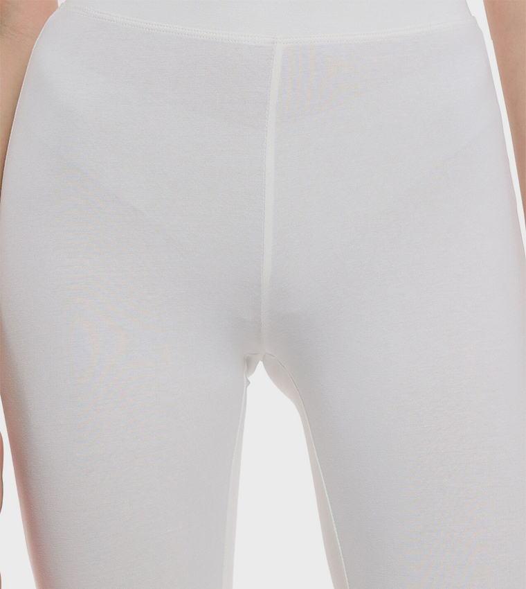 Solid Leggings with Elastic Waist
