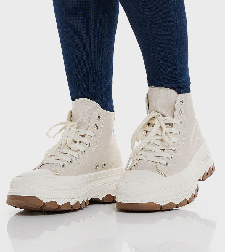 Canvas Lace Up Ankle Boots