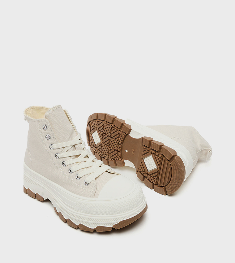 Canvas Lace Up Ankle Boots