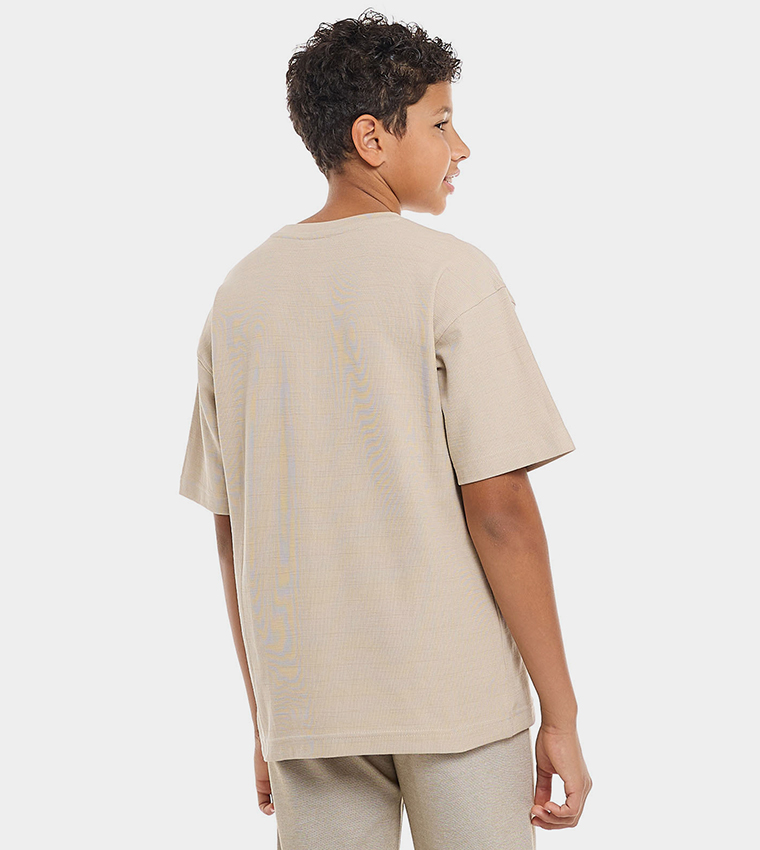 Embroidered T-Shirt with Crew Neck and Short Sleeves