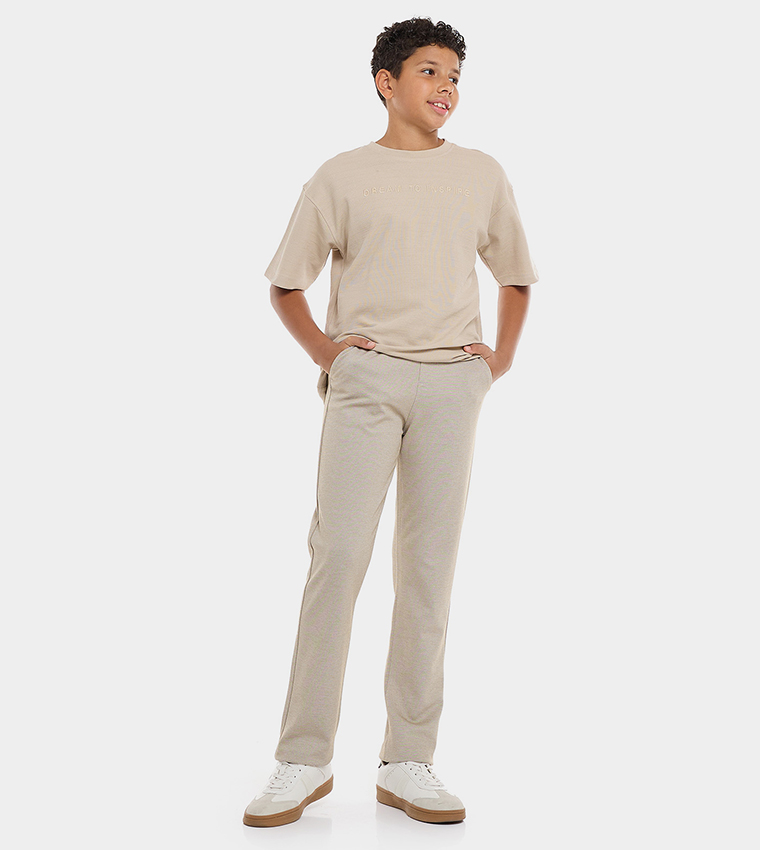 Embroidered T-Shirt with Crew Neck and Short Sleeves