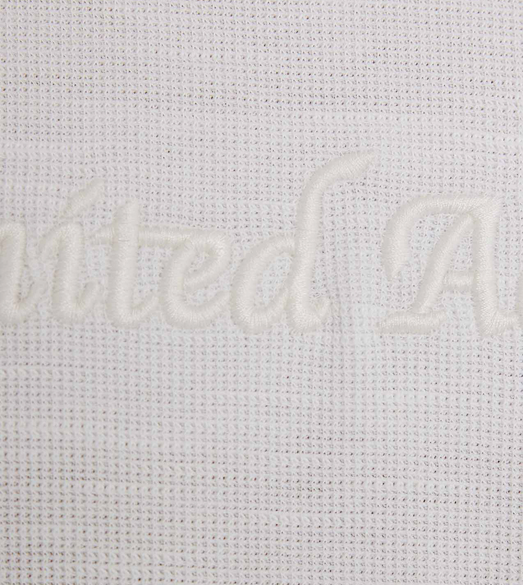Embroidered T-Shirt with Crew Neck and Short Sleeves