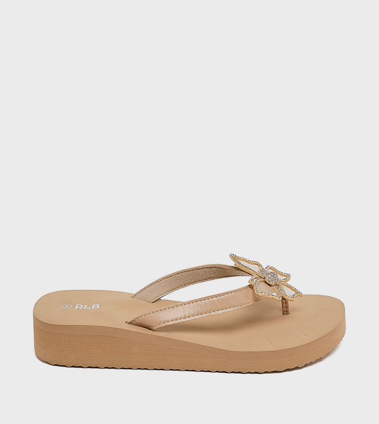 Appliqued Platform Sandals