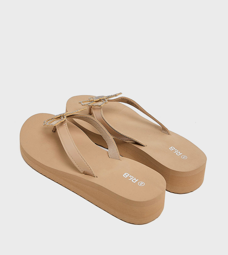 Appliqued Platform Sandals