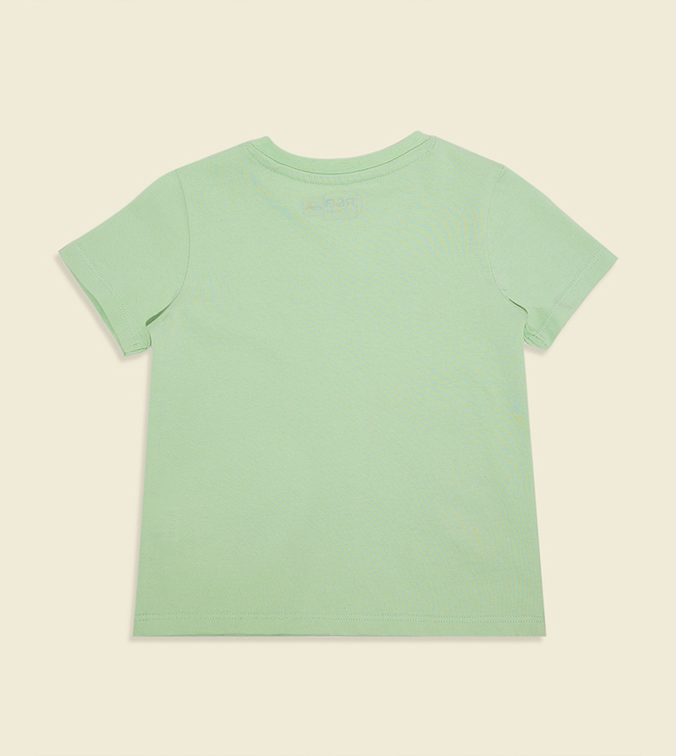 Graphic Print T-Shirt with Crew Neck and Short Sleeves
