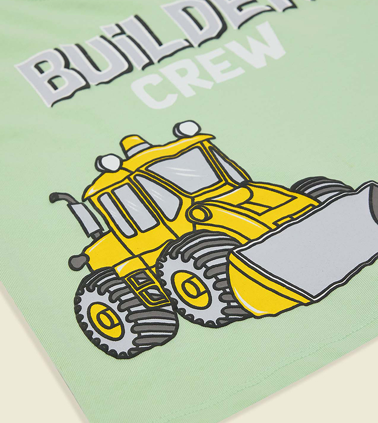 Graphic Print T-Shirt with Crew Neck and Short Sleeves
