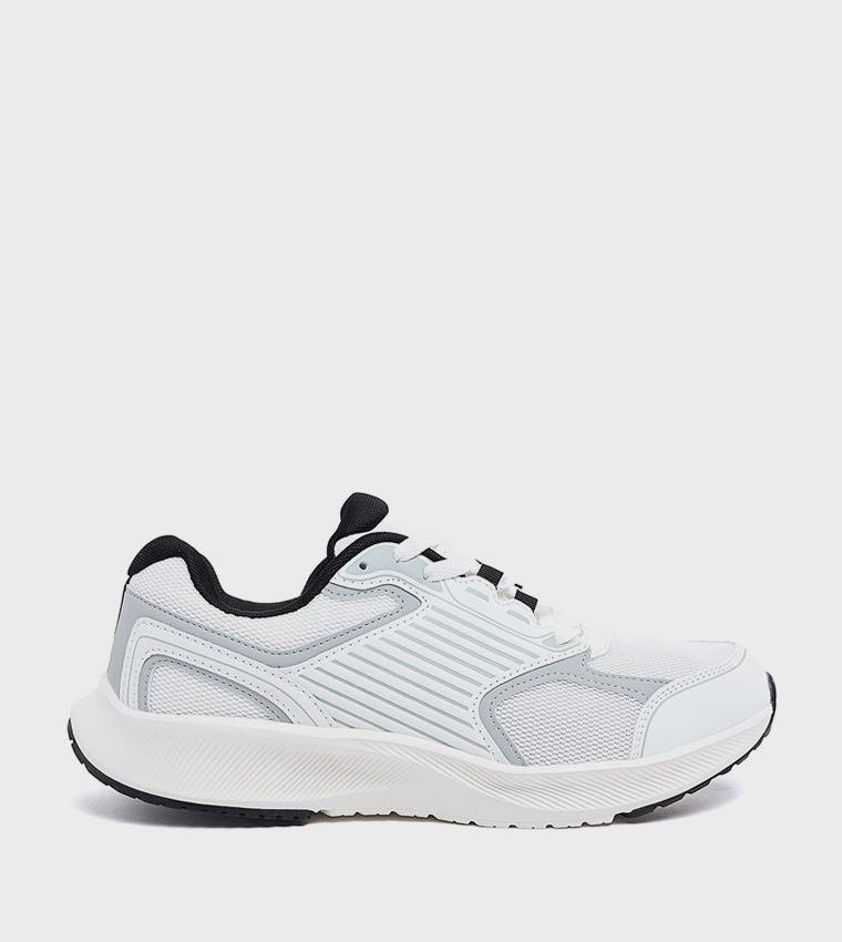 Color Block Lace Up Sports Shoes