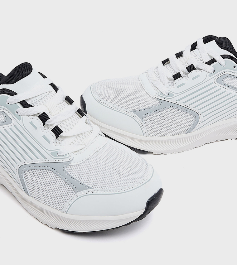 Color Block Lace Up Sports Shoes