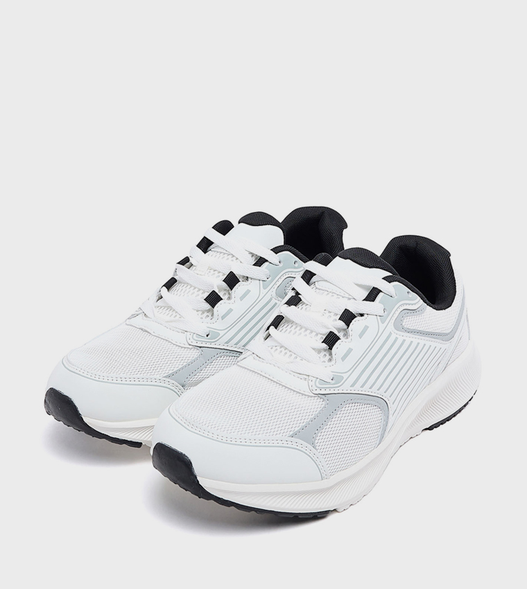 Color Block Lace Up Sports Shoes