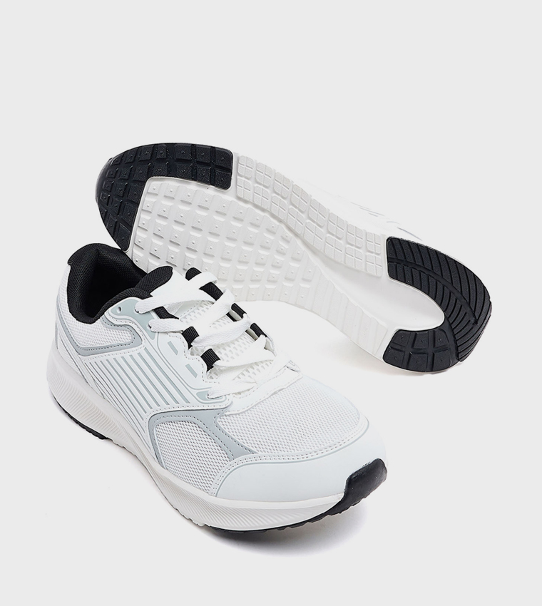 Color Block Lace Up Sports Shoes