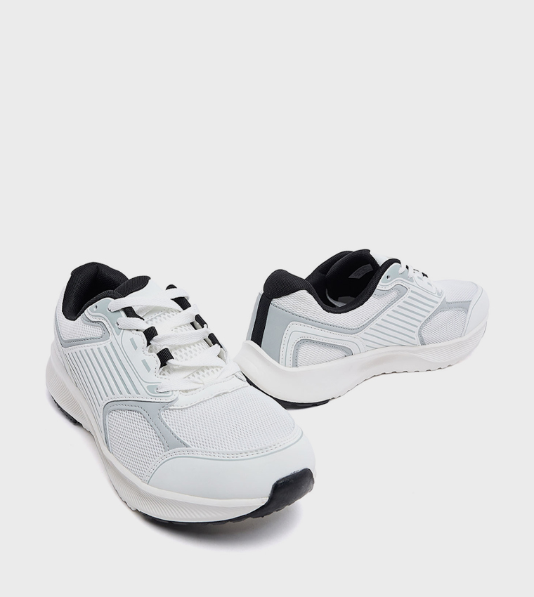 Color Block Lace Up Sports Shoes