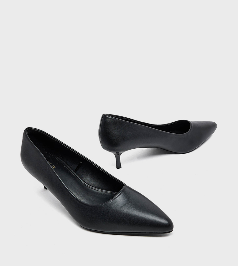 Textured Pointed Toe Pumps