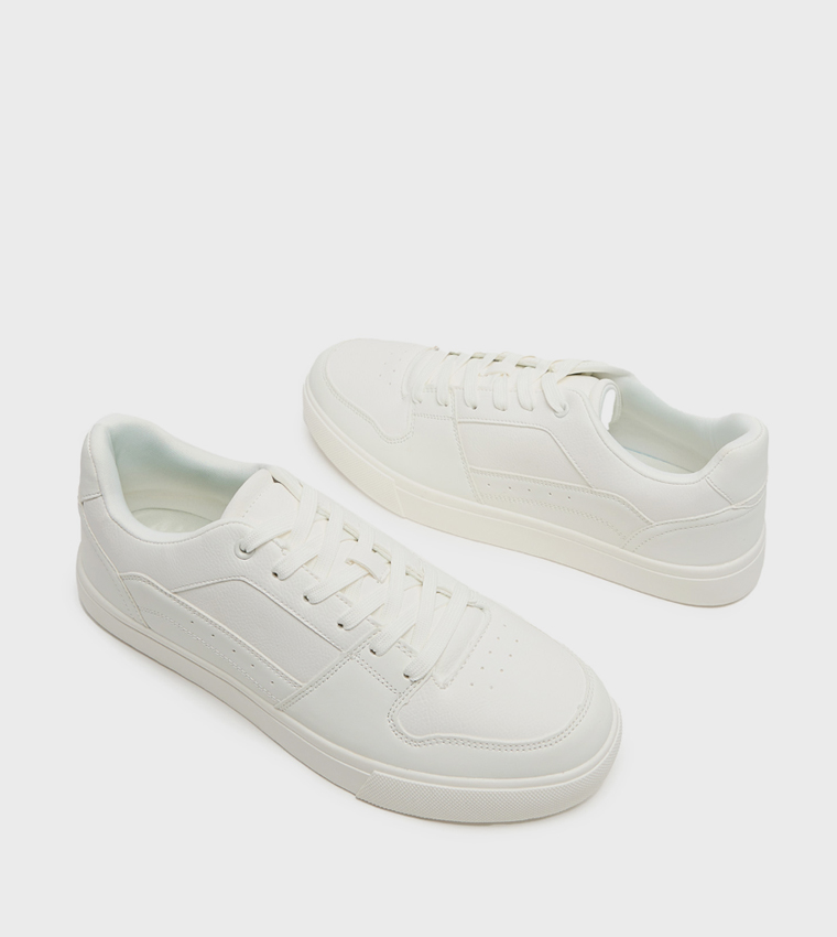Solid Lace Up Sneakers