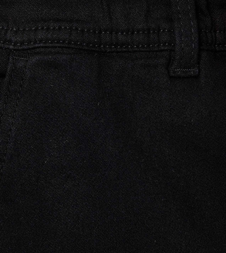 Solid Cargo Shorts with Drawstring Waist