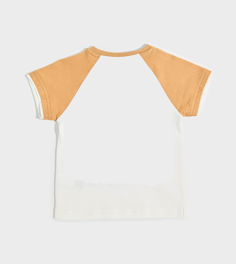 Printed T-Shirt with Crew Neck and Raglan Sleeves