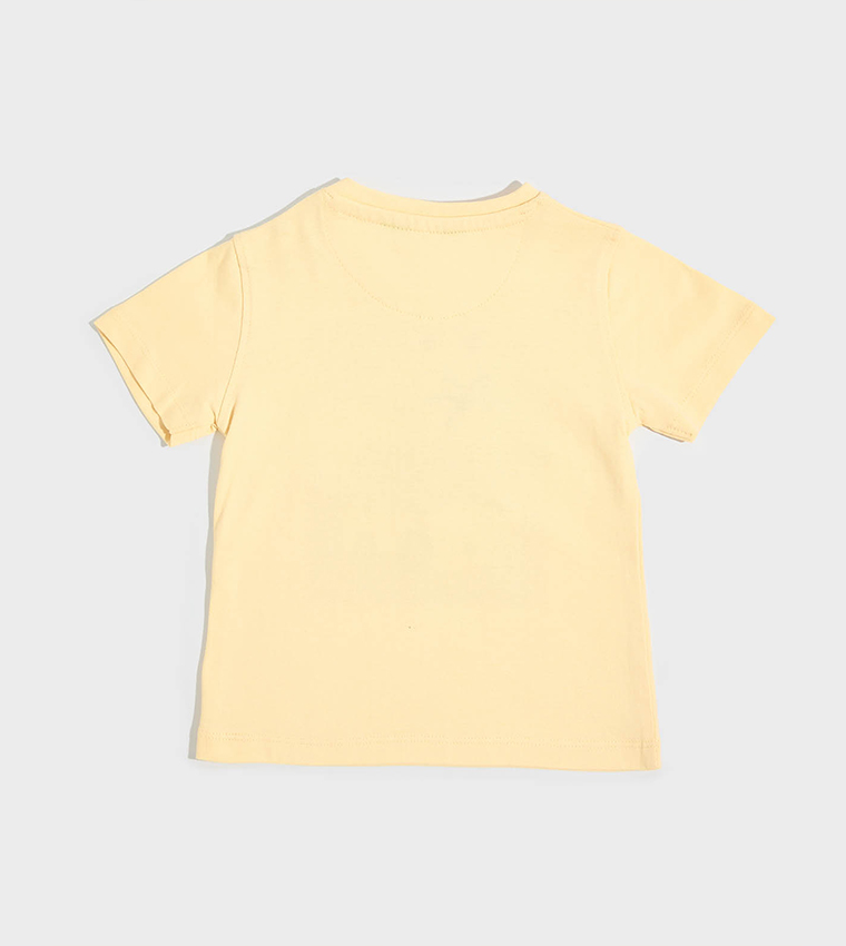 Appliqued T-Shirt with Crew Neck and Short Sleeves