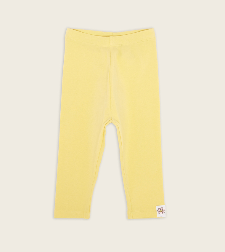 Solid Leggings with Elastic Waist