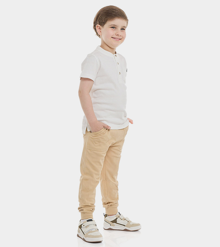 Textured Joggers with Drawstring Closure