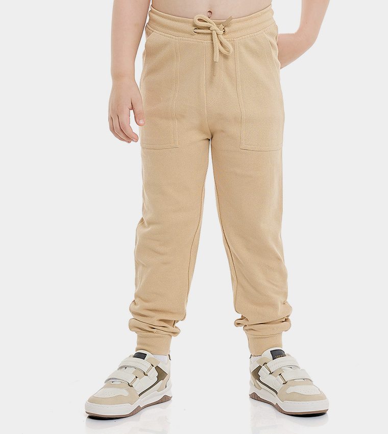 Textured Joggers with Drawstring Closure