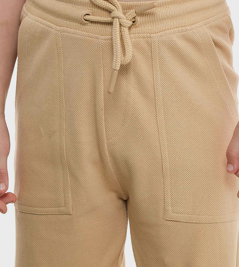 Textured Joggers with Drawstring Closure
