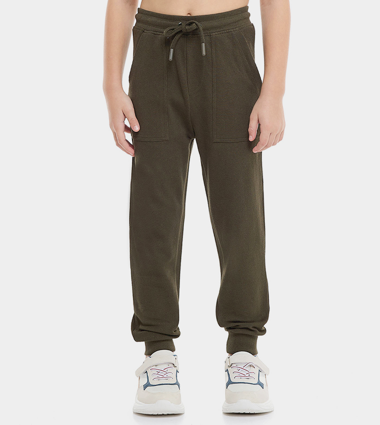 Textured Joggers with Drawstring Closure