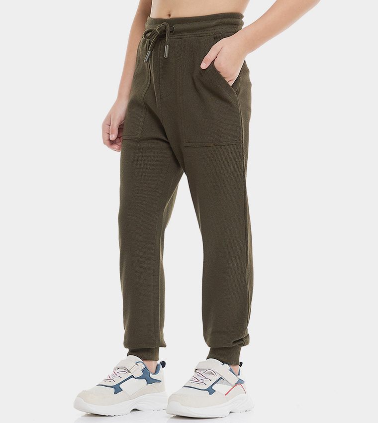 Textured Joggers with Drawstring Closure