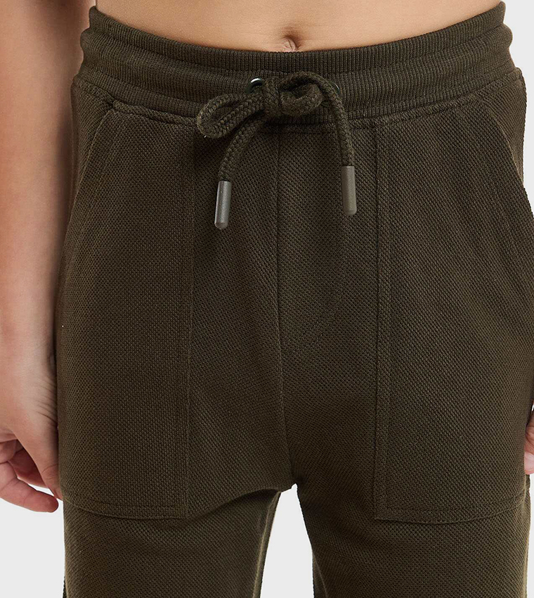 Textured Joggers with Drawstring Closure