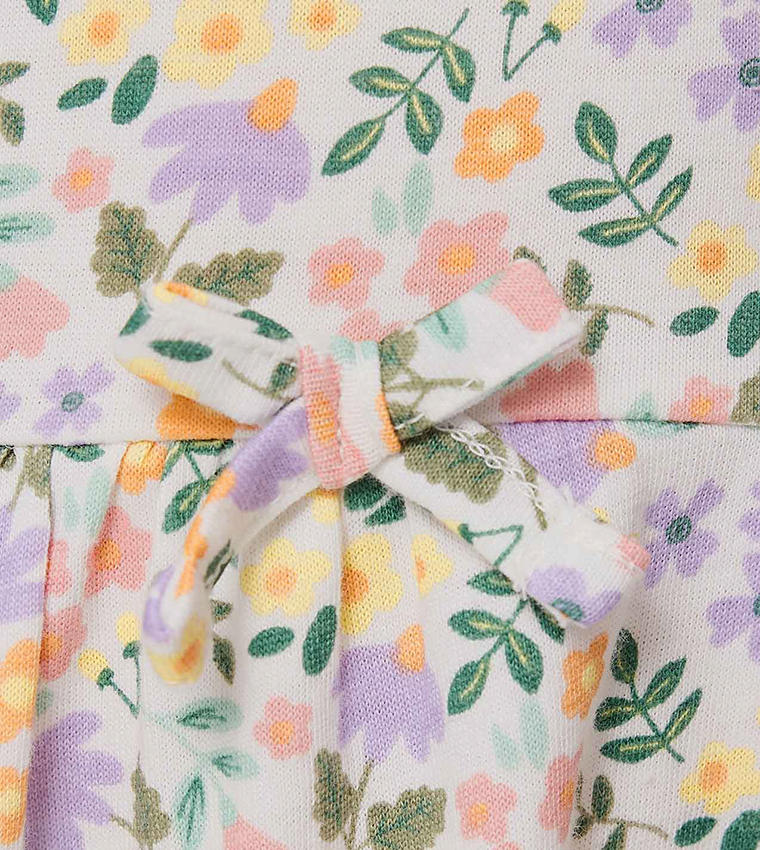 Floral Printed Sleeveless Flared Dress