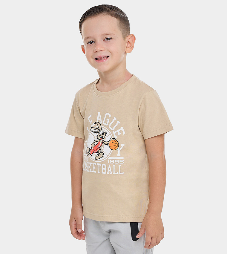 Printed T-Shirt with Crew Neck and Short Sleeves