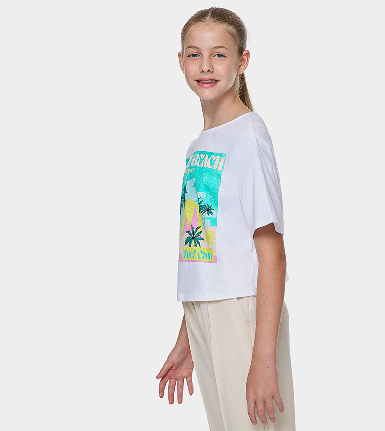 Graphic T-Shirt with Crew Neck and Short Sleeves