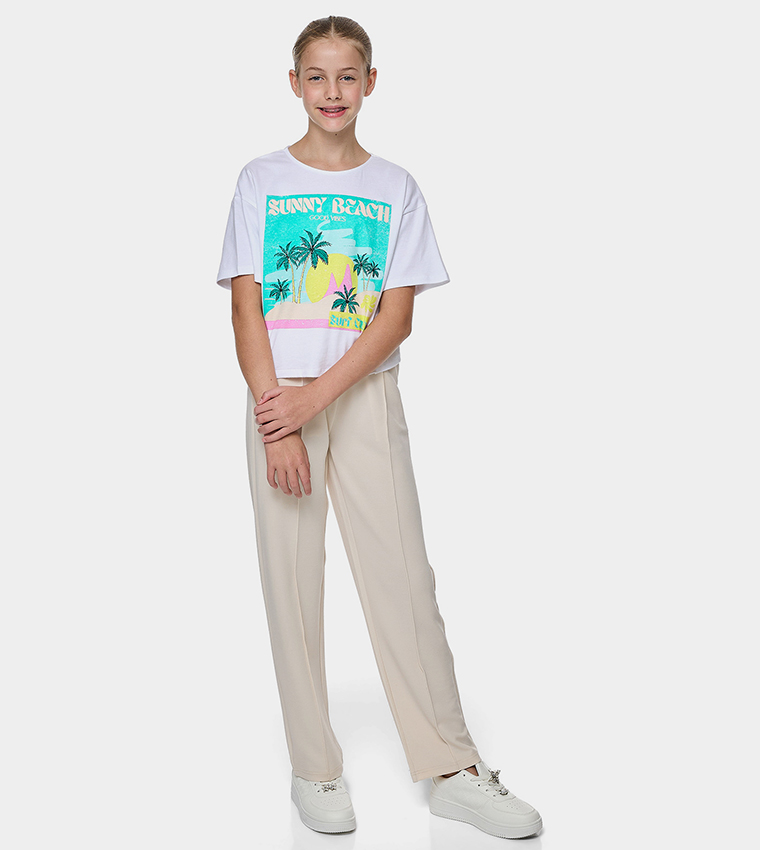 Graphic T-Shirt with Crew Neck and Short Sleeves
