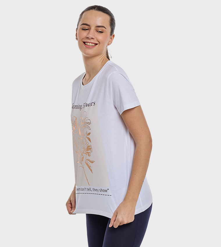 Graphic Print T-Shirt with Crew Neck