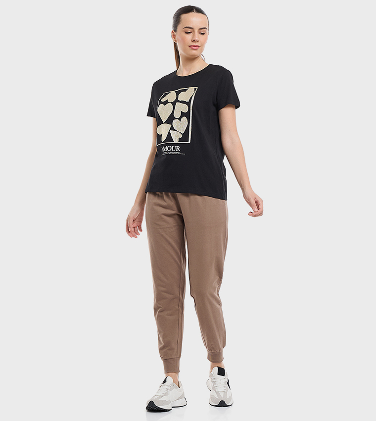 Solid Joggers with Drawstring Waist