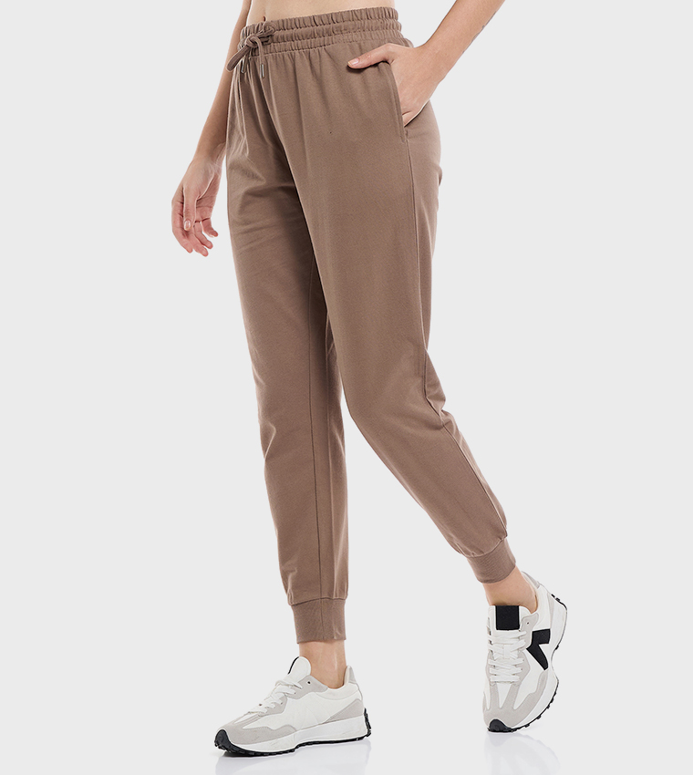 Solid Joggers with Drawstring Waist