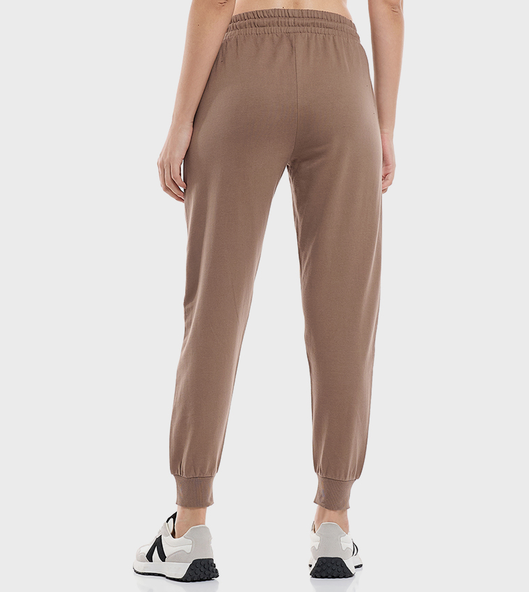 Solid Joggers with Drawstring Waist