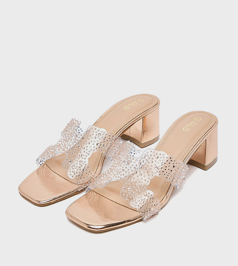 Embellished Heel Sandals