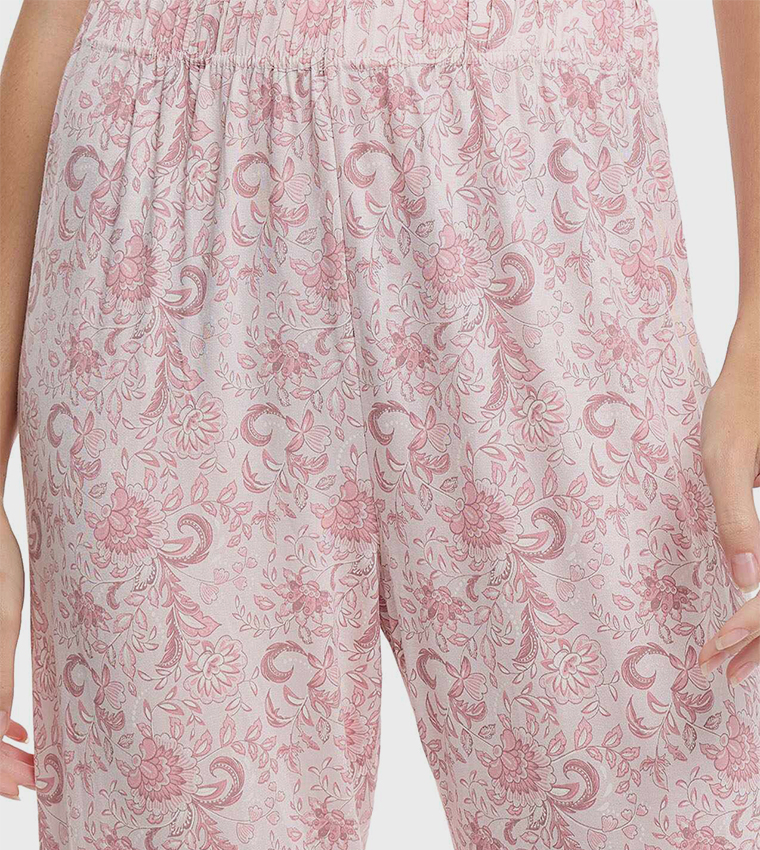 Printed Lapel Collar Pyjama Set
