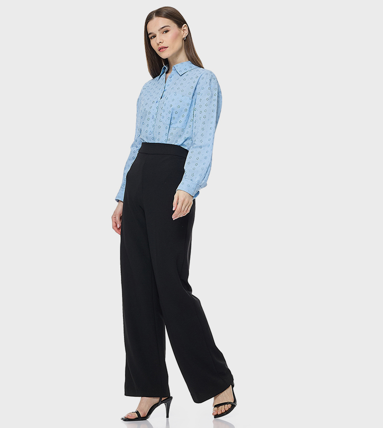 Schiffli Shirt with Classic Collar
