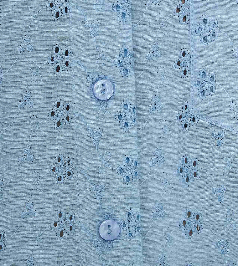 Schiffli Shirt with Classic Collar