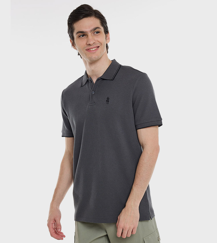 Logo Detail Polo T-Shirt with Short Sleeves