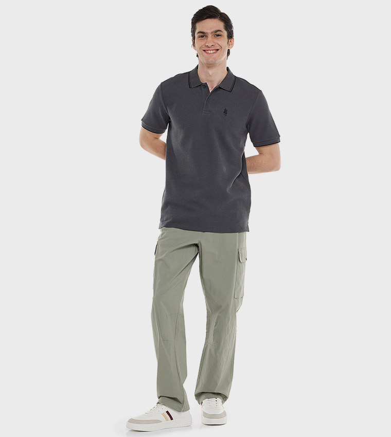 Logo Detail Polo T-Shirt with Short Sleeves